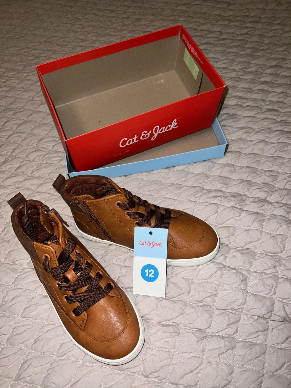 Cat & Jack Brown High-Top Sneakers with White Sole - Boys